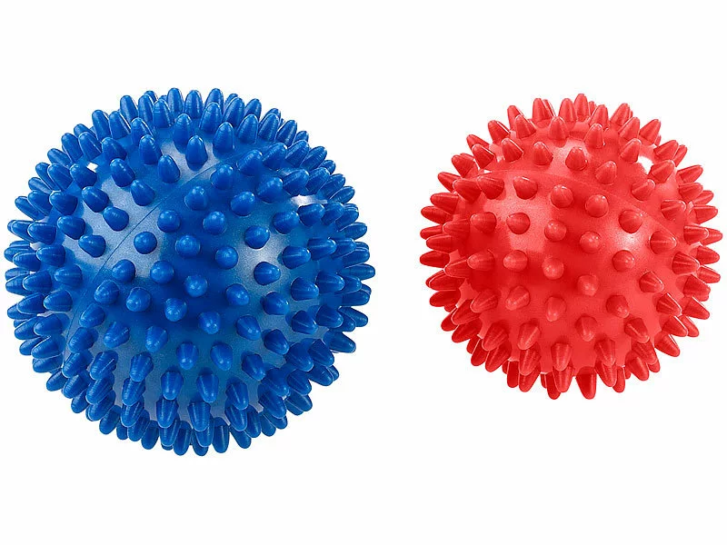 Newgen Medicals Igelbälle:2x 2 Massagebälle Mit Noppen Für Reflexzonenmassage, Ø9 & 7,5cm 4 Newgen Medicals Igelbälle:2x 2 Massagebälle Mit Noppen Für Reflexzonenmassage, Ø9 & 7,5cm – Bild 2