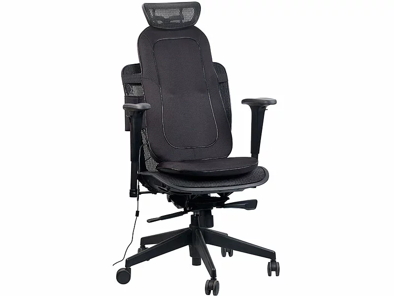 Newgen Medicals Massagesitzauflage:Shiatsu-Sitzauflage Für Rückenmassage, Mit IR-Tiefenwärme & Vibration 12 Newgen Medicals Massagesitzauflage:Shiatsu-Sitzauflage Für Rückenmassage, Mit IR-Tiefenwärme & Vibration – Bild 10