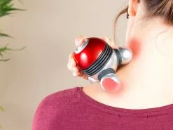 Newgen Medicals Vibrationsmassagegerät:Mini-Vibrations-Massagegerät Mit 3 Köpfen & LED-Beleuchtung -Sitzmöbel Verkaufsgeschäft nx9299 7 1