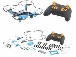 Simulus Drohnen Bausatz:Quadrocopter-Bausatz, 38-teilig, 2,4-GHz-Fernbedienung, 3D-Flugmanöver