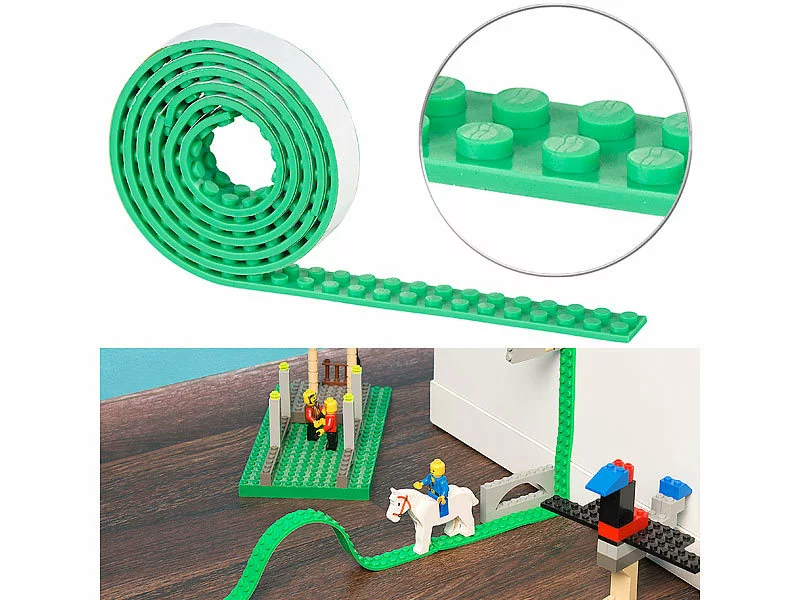 Infactory Kinder Spielzeug:Selbstklebendes Spielbaustein-Tape Für Gängige Systeme, 1 M, Grün 3 Infactory Kinder Spielzeug:Selbstklebendes Spielbaustein-Tape Für Gängige Systeme, 1 M, Grün