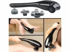 Newgen Medicals Masagegerät:Hand-Vibrations-Massagegerät Mit Akku, 5 Modi, 5 Stufen & 3 Aufsätzen