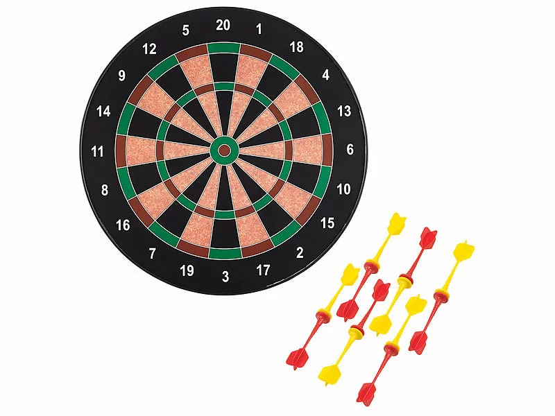 Playtastic Dart:Magnetische Dartscheibe Mit 12 Pfeilen, Je 6x Gelb Und Rot, Ø 40cm 4 Playtastic Dart:Magnetische Dartscheibe Mit 12 Pfeilen, Je 6x Gelb Und Rot, Ø 40cm – Bild 2