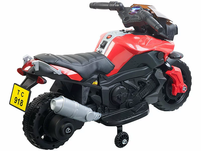 Playtastic Elektro Motorrad Kinder:Kinder-Elektromotorrad Mit MP3-Funktion, Sounds & Stützrädern, 3 Km/h 4 Playtastic Elektro Motorrad Kinder:Kinder-Elektromotorrad Mit MP3-Funktion, Sounds & Stützrädern, 3 Km/h – Bild 2