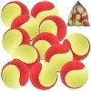 Speeron Tennis-Ball:12er-Set Tennisbälle, 77 Mm Für Jugend & Beginner, Gelb-rot, Tragenetz