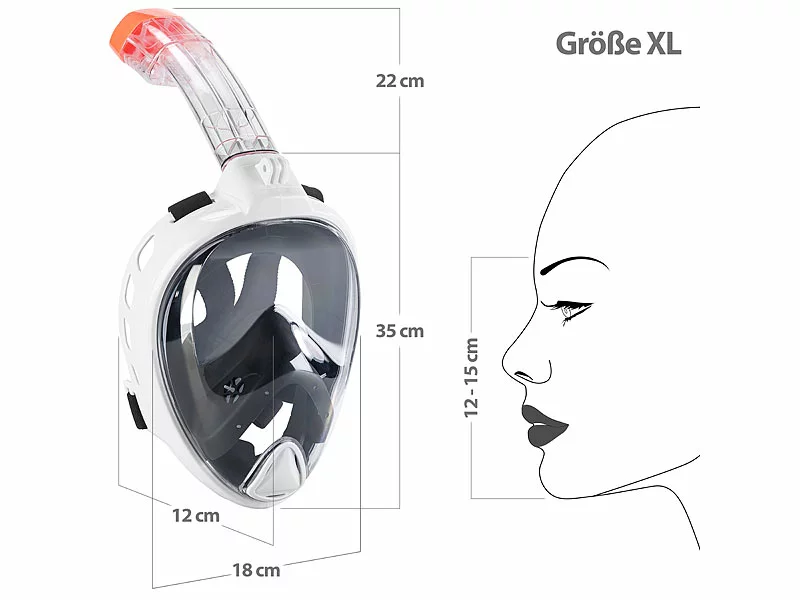 Speeron Schnorchelmaske:Tauchmaske Mit Schnorchel Und Action-Cam-Halterung, Größe XL 5 Speeron Schnorchelmaske:Tauchmaske Mit Schnorchel Und Action-Cam-Halterung, Größe XL – Bild 3