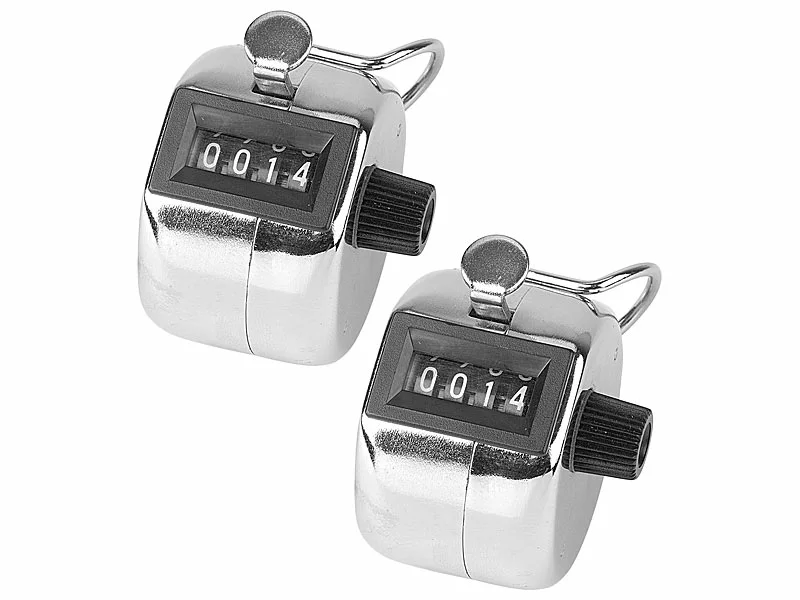 Infactory Personenzähler:Handzähler Aus Metall, 2er-Pack 3 Infactory Personenzähler:Handzähler Aus Metall, 2er-Pack