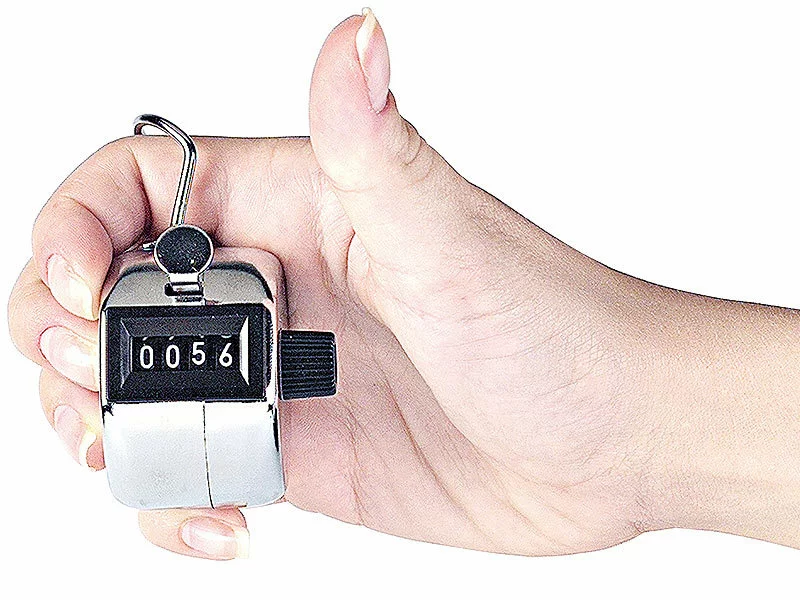 Infactory Personenzähler:Handzähler Aus Metall, 2er-Pack 4 Infactory Personenzähler:Handzähler Aus Metall, 2er-Pack – Bild 2