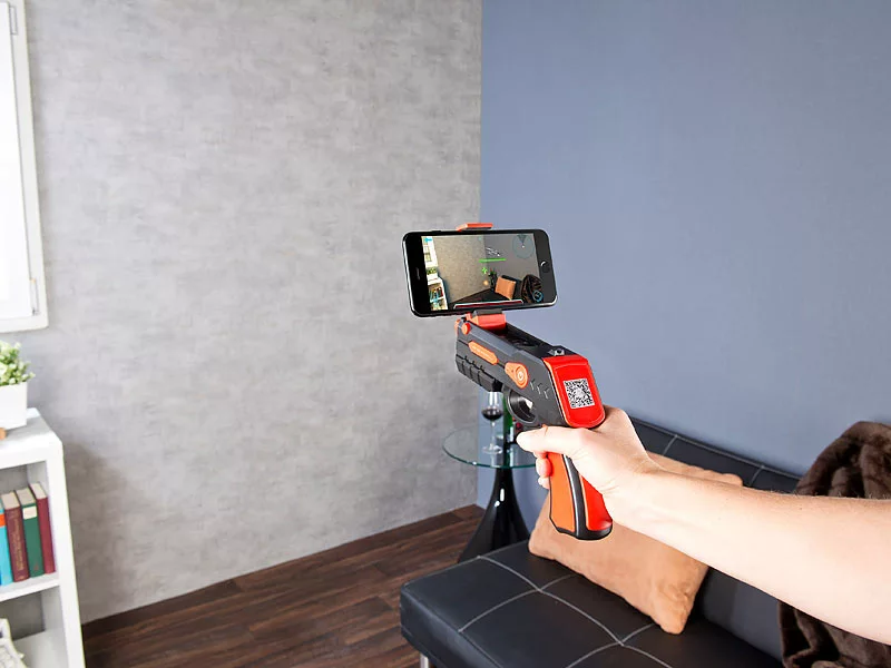 Callstel ARgun:Augmented-Reality-Pistole Mit Bluetooth, Für Smartphones Bis 5,5" 8 Callstel ARgun:Augmented-Reality-Pistole Mit Bluetooth, Für Smartphones Bis 5,5" – Bild 6