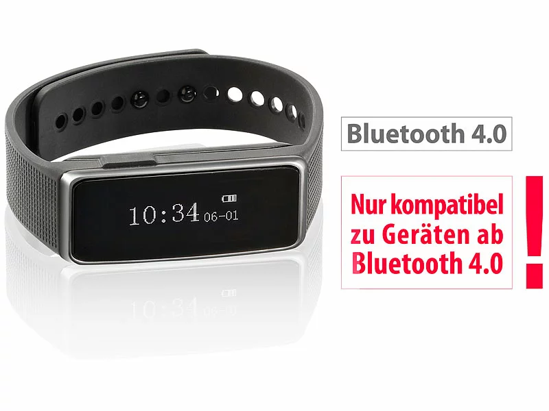 Newgen Medicals Fitness Smartwatches:Fitness-Armband FBT-40 Mit Bluetooth (Versandrückläufer) 6 Newgen Medicals Fitness Smartwatches:Fitness-Armband FBT-40 Mit Bluetooth (Versandrückläufer) – Bild 4