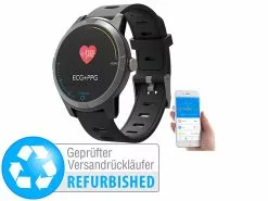 Newgen Medicals Smartwatch EKG Blutdruck:Fitness-Uhr Mit Bluetooth, Herzfrequenz (Versandrückläufer)