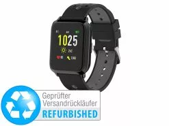 Newgen Medicals GPS Smartwatch:GPS-Sportuhr, Always-On-Display, Bluetooth, App,Versandrückläufer