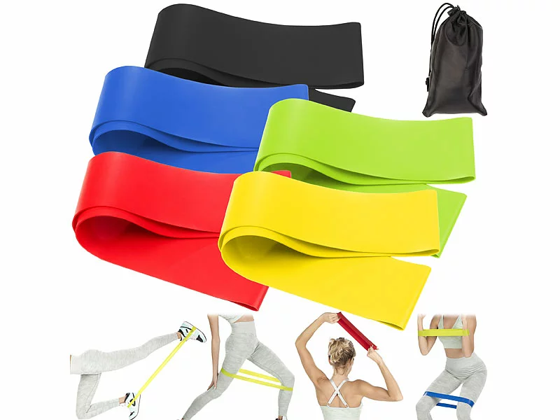 Speeron Fitnessband:5er-Set Widerstandsbänder, Latex, 5 Stärken, Je 60 Cm Länge, Tasche 3 Speeron Fitnessband:5er-Set Widerstandsbänder, Latex, 5 Stärken, Je 60 Cm Länge, Tasche