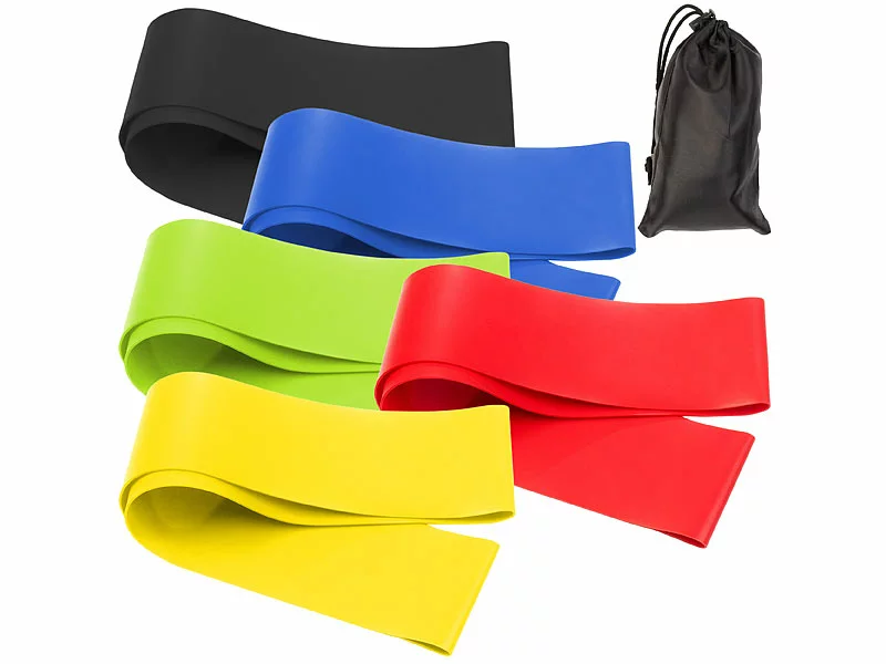 Speeron Fitnessband:5er-Set Widerstandsbänder, Latex, 5 Stärken, Je 60 Cm Länge, Tasche 4 Speeron Fitnessband:5er-Set Widerstandsbänder, Latex, 5 Stärken, Je 60 Cm Länge, Tasche – Bild 2