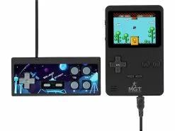 MGT Mobile Games Technology MGT Videospiel:2in1-Retro-Spielekonsole, 7-cm-Farbdisplay (2,8"), 200 Spiele, 8 Bit