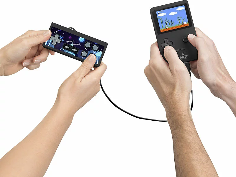 MGT Mobile Games Technology MGT Spielkonsolen:2in1-Retro-Spielekonsole, 7-cm-Farbdisplay (2,8"), Versandrückläufer 6 MGT Mobile Games Technology MGT Spielkonsolen:2in1-Retro-Spielekonsole, 7-cm-Farbdisplay (2,8"), Versandrückläufer – Bild 4