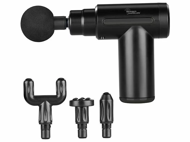 Newgen Medicals Massagepistole:Kompaktes Akku-Hand-Massagegerät Mit 4 Aufsätzen, 6 Stufen, USB, 25 W 5 Newgen Medicals Massagepistole:Kompaktes Akku-Hand-Massagegerät Mit 4 Aufsätzen, 6 Stufen, USB, 25 W – Bild 3