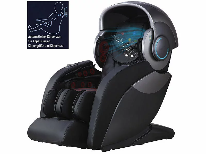 Newgen Medicals Massagestuhl:Luxus-Ganzkörper-Massagesessel, Space-Cover, Bluetooth, App, Schwarz 4 Newgen Medicals Massagestuhl:Luxus-Ganzkörper-Massagesessel, Space-Cover, Bluetooth, App, Schwarz – Bild 2