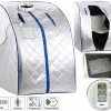 Newgen Medicals Mini Sauna:Portable Infrarot-Sauna Mit Fußheizung, 4 Carbon-Heizern, Sitz, 1050 W -Sitzmöbel Verkaufsgeschäft zx8099 8