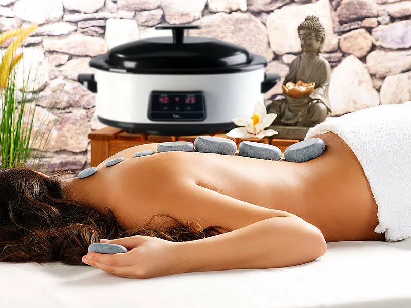 Newgen Medicals Hot Massage:Hot-Stone-Set Mit Digitaler Steuerung, 23 Steinen & Abschalt-Automatik 7 Newgen Medicals Hot Massage:Hot-Stone-Set Mit Digitaler Steuerung, 23 Steinen & Abschalt-Automatik – Bild 5