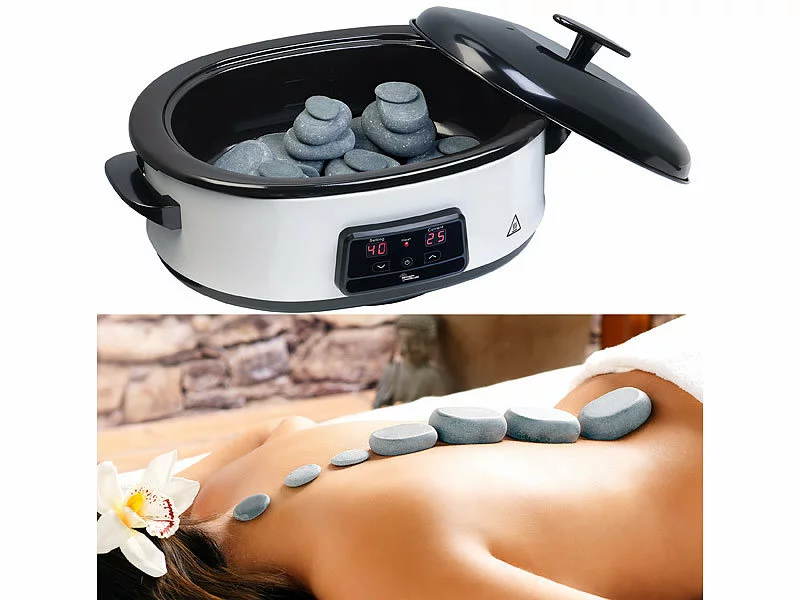 Newgen Medicals Hot Massage:Hot-Stone-Set Mit Digitaler Steuerung, 23 Steinen & Abschalt-Automatik 4 Newgen Medicals Hot Massage:Hot-Stone-Set Mit Digitaler Steuerung, 23 Steinen & Abschalt-Automatik – Bild 2