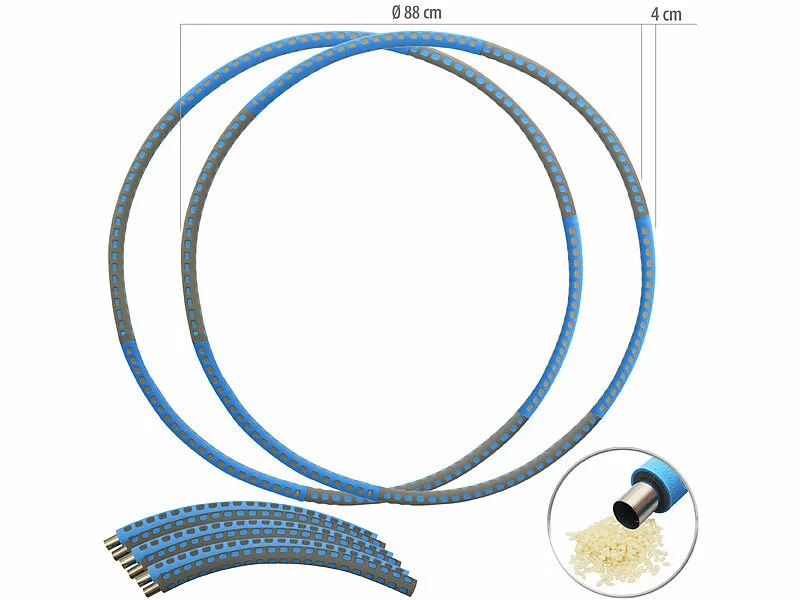 PEARL Sports Massage-Hula-Hoop:2er-Set Hula-Hoop-Reifen, Schaumstoff-Mantel, Befüllbar Bis 6 Kg, Ø 88 4 PEARL Sports Massage-Hula-Hoop:2er-Set Hula-Hoop-Reifen, Schaumstoff-Mantel, Befüllbar Bis 6 Kg, Ø 88 – Bild 2