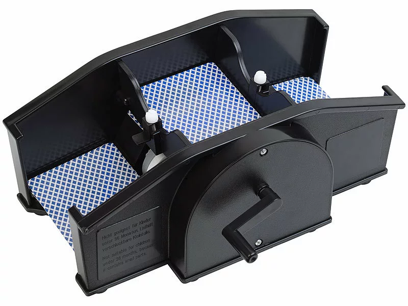 Grand Straight Royale GSR Casino-Kartenmischer:Manuelle Kartenmisch-Maschine Für 2 Decks á 54 Karten, Schwarz 6 Grand Straight Royale GSR Casino-Kartenmischer:Manuelle Kartenmisch-Maschine Für 2 Decks á 54 Karten, Schwarz – Bild 4